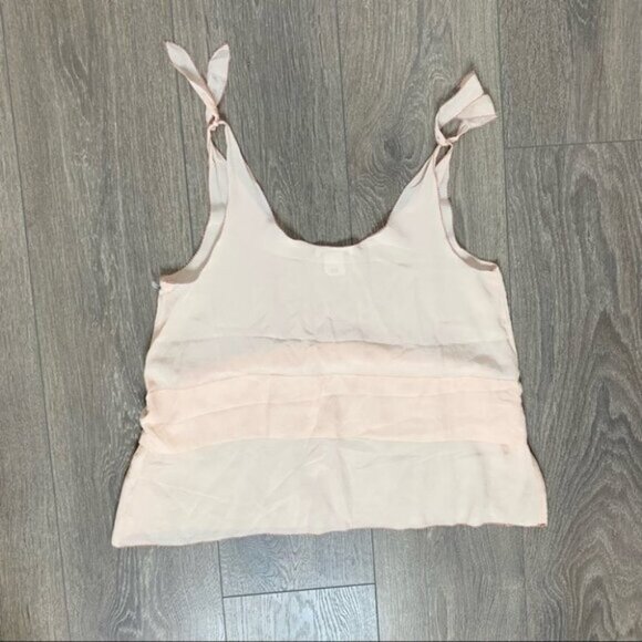 Club Monaco Salyie Camisole Blouse Tank Top Silk Shoulder Tie Pale pink Size  XS - Picture 8 of 11